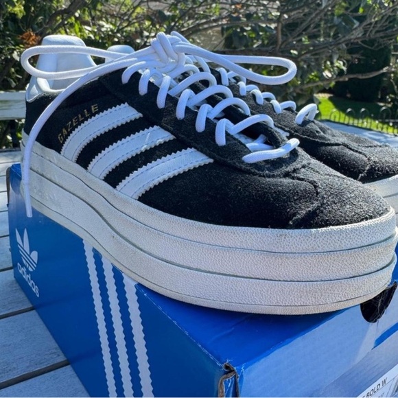 Adidas Gazelle BOLD Black and White Platform Size 8.5w/7m - Picture 4 of 8